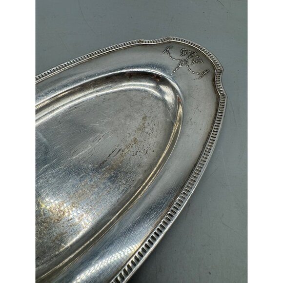 Antique Silverplated Gravy Boat With Attached Oval Tray Community plate READ - Picture 6 of 16